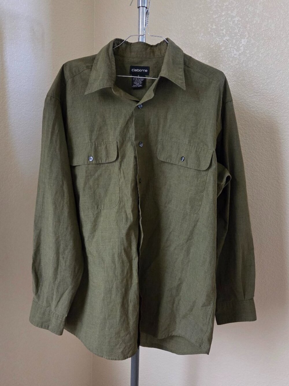 Claiborne Long Sleeve Button Up Shirt With Pockets